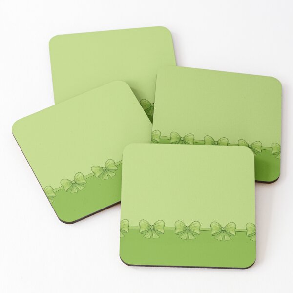 Item preview, Green bows on a ribbon that divide the background into light green and rich green designed and sold by Cherevan.