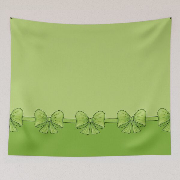 Item preview, Green bows on a ribbon that divide the background into light green and rich green designed and sold by Cherevan.