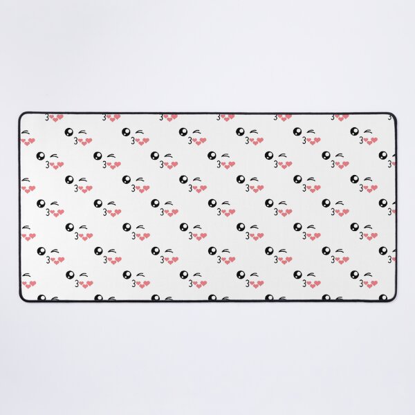 Item preview, Cute kawaii winky kiss mouth hearts face pattern designed and sold by BlushyPrint.