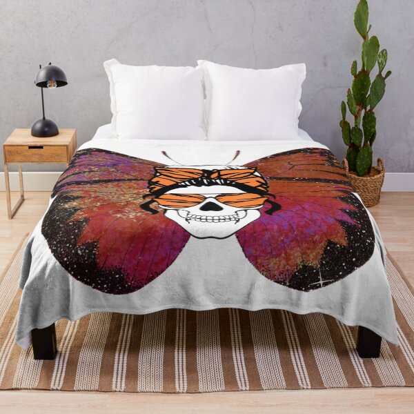 Item preview, Rebellious Skull with Butterfly Graphic designed and sold by Oak Mountain.