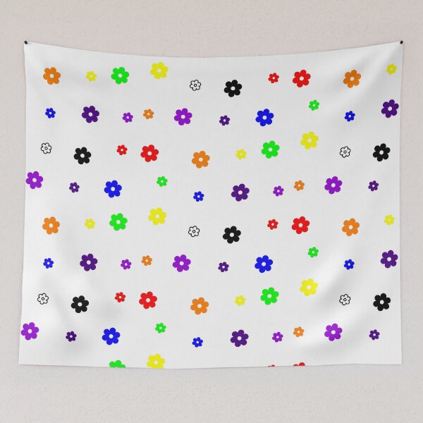 Item preview, Bright Bold Retro Scattered Rainbow Flowers Pack designed and sold by Aesthetic Crew.