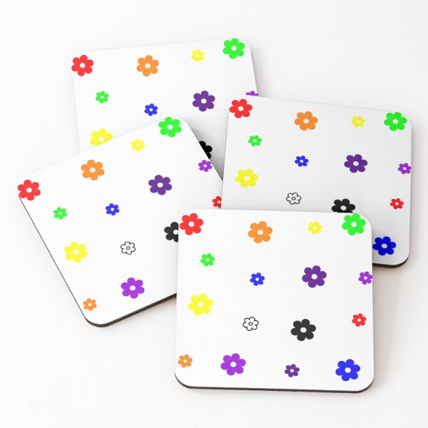 Item preview, Bright Bold Retro Scattered Rainbow Flowers Pack designed and sold by Aesthetic Crew.