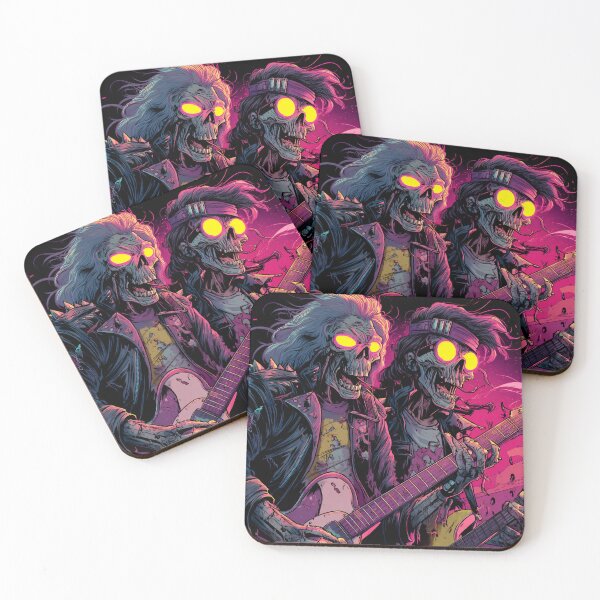 Item preview, Zombie Rock Musician – Neon Horror Guitar Artwork designed and sold by Meiersbeste.