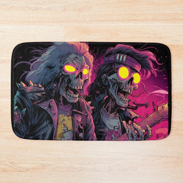 Item preview, Zombie Rock Musician – Neon Horror Guitar Artwork designed and sold by Meiersbeste.