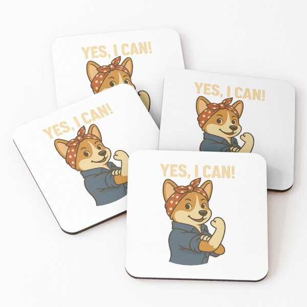 Item preview, Yes I Can, Rosie the Corgi Riveter Merch designed and sold by CorgiliciousCo.