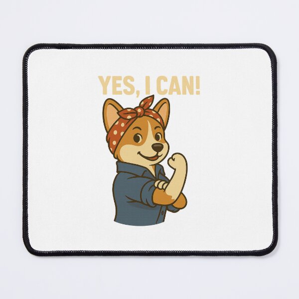 Item preview, Yes I Can, Rosie the Corgi Riveter Merch designed and sold by CorgiliciousCo.