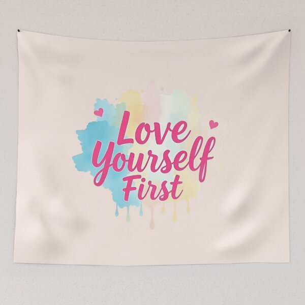 Item preview, Love Yourself First Pink Heart Watercolor designed and sold by NewAspect.