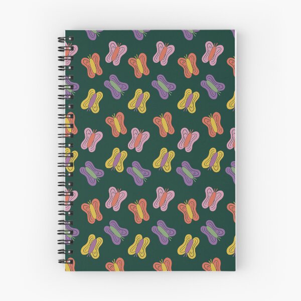 Item preview, Diseño de mariposas | Mariposas planas naranjas y rosas sobre fondo verde oscuro, ilustración botánica moderna designed and sold by indysign.
