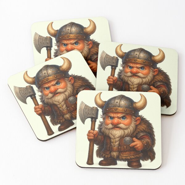 Item preview, Funny Viking Dwarf Poster | Chibi Fantasy Warrior with Axe and VLF Badge – Design by VLF designed and sold by VitalLifeForce.