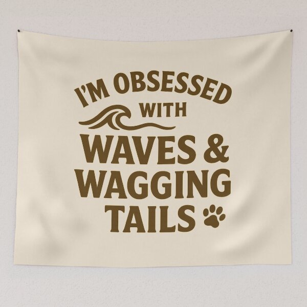 Item preview, Obsessed with Surf & Dogs – Funny Beach Lifestyle Stickers & Mugs designed and sold by AdelStore.