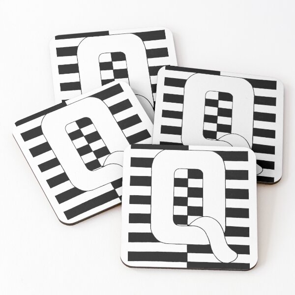 Item preview, Black and White Striped Letter Q - Monogram Art designed and sold by GTeoArt.