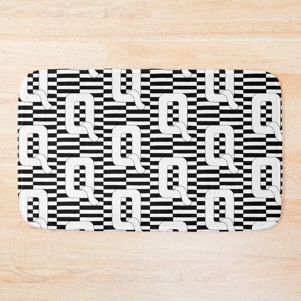 Item preview, Black and White Striped Letter Q - Monogram Art designed and sold by GTeoArt.