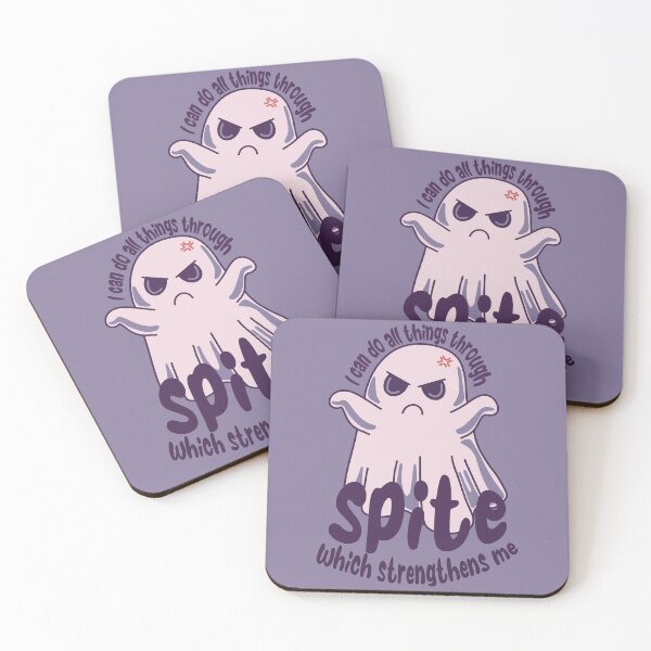 Item preview, I Can Do All Things Through Spite – Angry Ghost Pun Art designed and sold by Feral-by-Elsie.