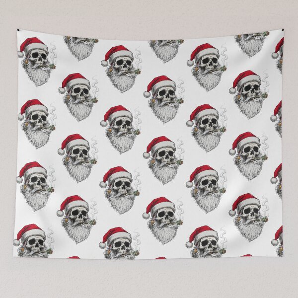 Item preview, Skull Santa 420 Cigar - Creepy Hand-Drawn Christmas designed and sold by SkullTroops.