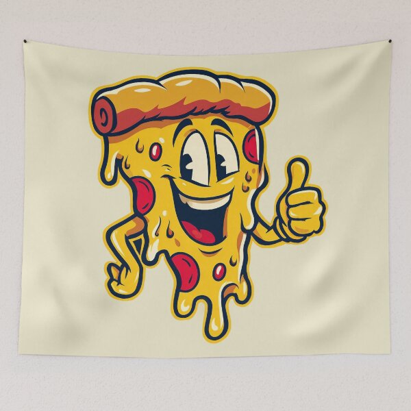 Item preview, Retro Pizza Slice – Funny Cartoon Fast Food Design designed and sold by Meiersbeste.