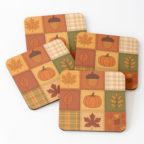 Item preview, Cozy Autumn Patchwork Tiles designed and sold by SoftStyleStudio ⭐⭐⭐.