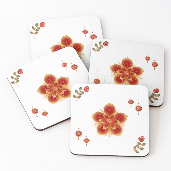 Item preview, Oriental Inspired  Blossoms and Hanging Lanterns designed and sold by CherWhiteRabbit.