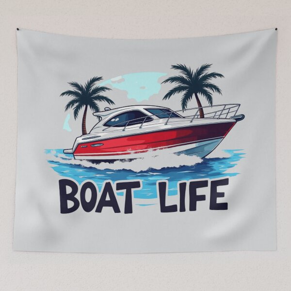 Item preview, Boat Life Tropical Speedboat & Palm Trees Design designed and sold by rustyroofco.