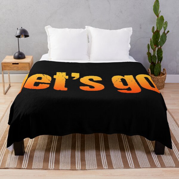Item preview, let's go in Hot Orange Gritty Typography designed and sold by Memes N Lore .