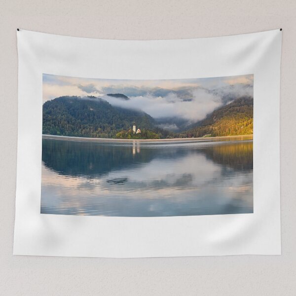 Item preview, Pilgrimage Church of the Assumption of Maria, Lake Bled landscape, Slovenia designed and sold by goceris.