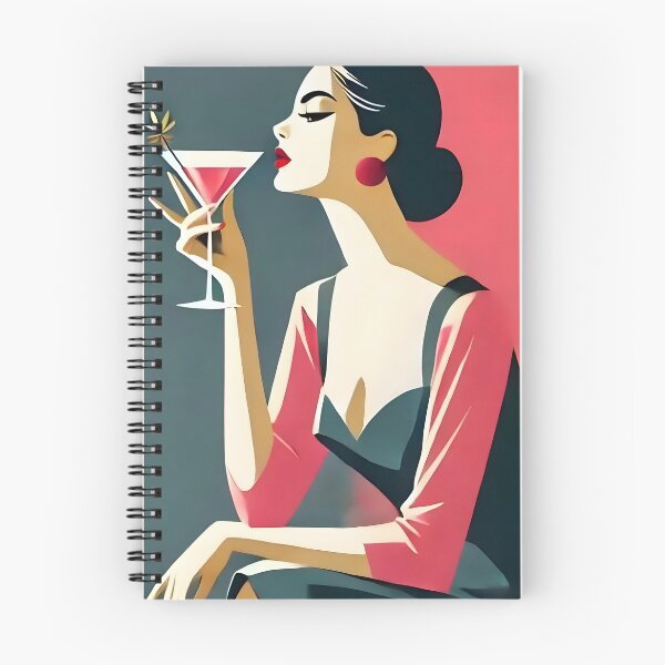 Aperçu de l'œuvre Martini rose argentin moderne du milieu du siècle créée et vendue par Lee Hiller Designs.