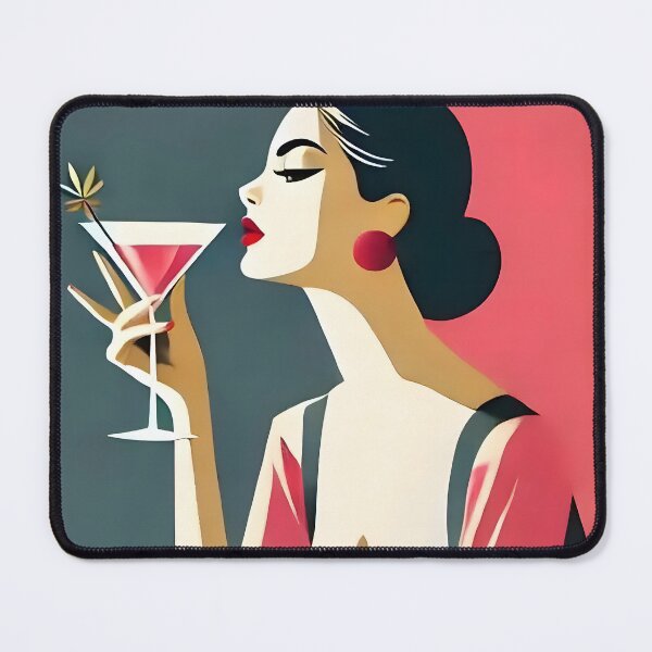 Item preview, Mid Century Modern Pink Argentina Martini designed and sold by Lee Hiller Designs.