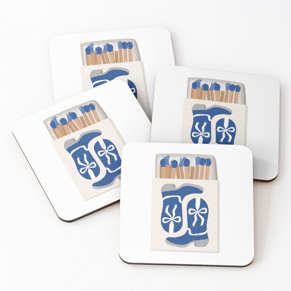 Item preview, Blue and White Boots Matchbox designed and sold by Anna Buse.