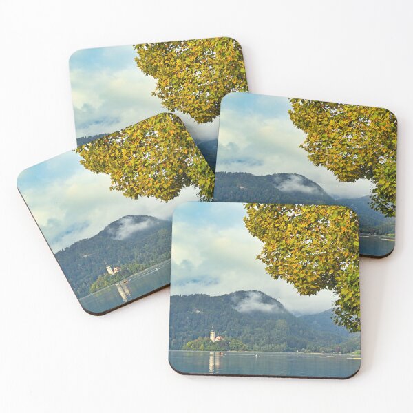 Item preview, Pilgrimage Church of the Assumption of Maria, Lake Bled autumn landscape, Slovenia designed and sold by goceris.