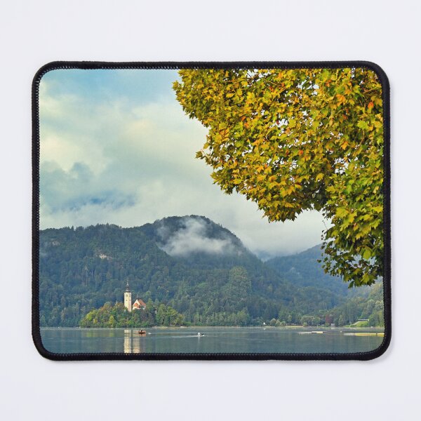 Item preview, Pilgrimage Church of the Assumption of Maria, Lake Bled autumn landscape, Slovenia designed and sold by goceris.