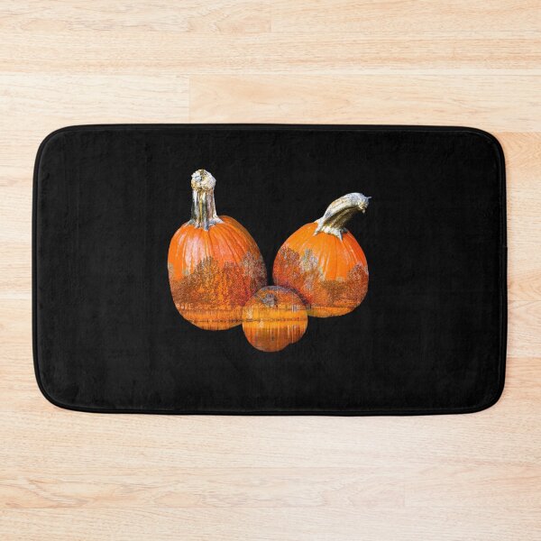 Item preview,  Double Exposure of 3 Different sized Pumpkins & Colorful trees reflected designed and sold by Esoteric Alchemy.