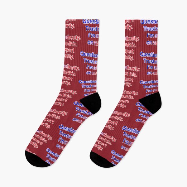 Item preview, Question authority. Trust me on this. Dark red background. designed and sold by mntimg.