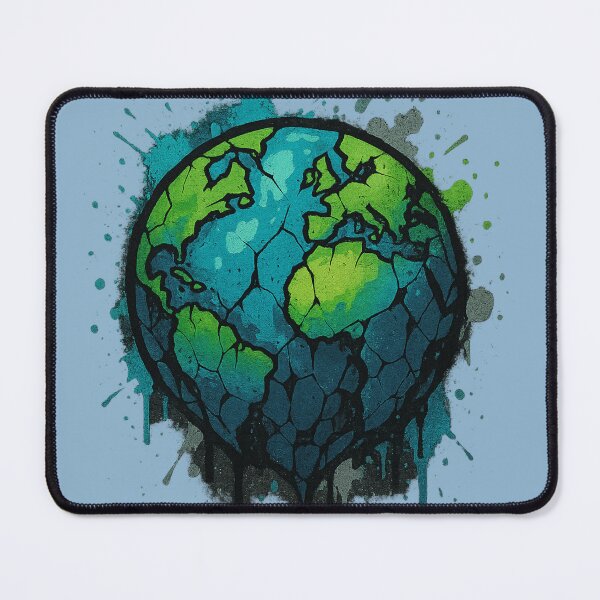 Item preview, Fragile Earth – Shattered Planet Graffiti Tee designed and sold by PastimeMastery.