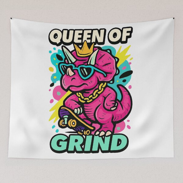 Item preview, Queen of the Grind Triceratops designed and sold by JonelleTshirts.