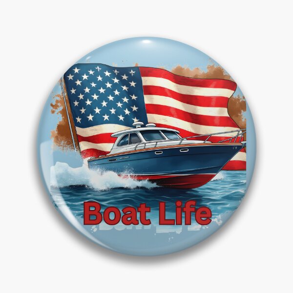 Item preview, American Flag Boat Life Patriotic Boating Design   designed and sold by rustyroofco.
