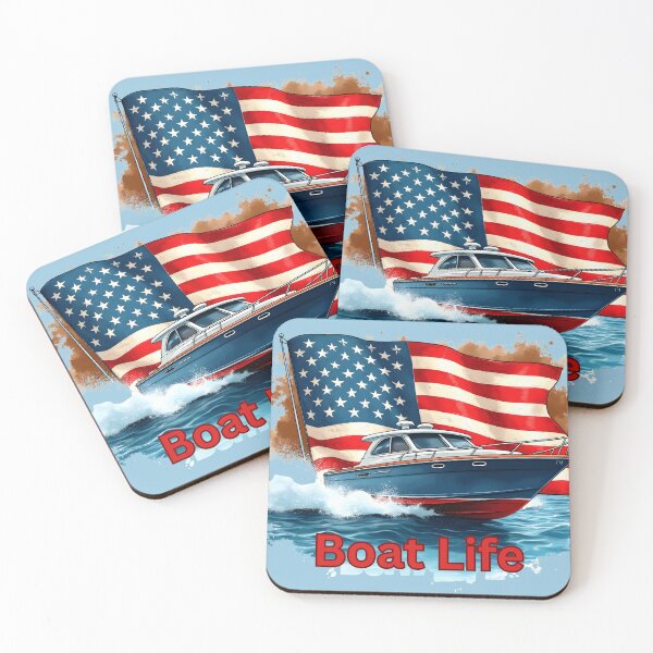 Item preview, American Flag Boat Life Patriotic Boating Design   designed and sold by rustyroofco.