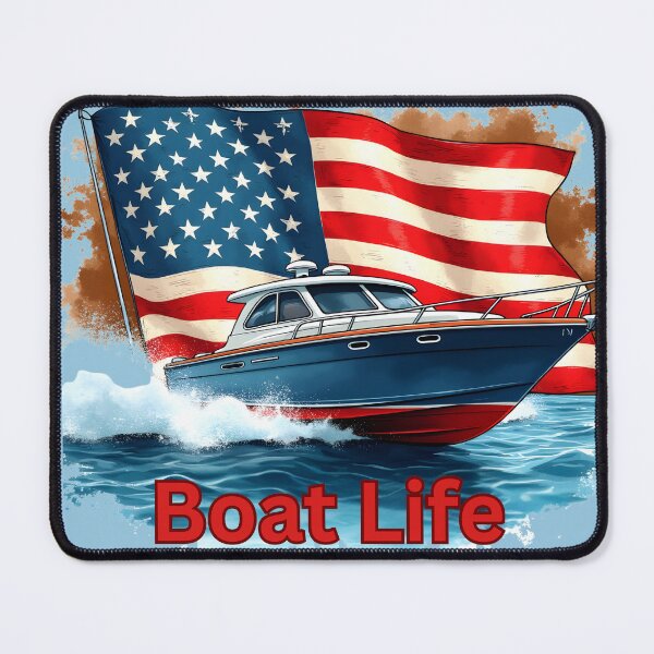 Item preview, American Flag Boat Life Patriotic Boating Design   designed and sold by rustyroofco.