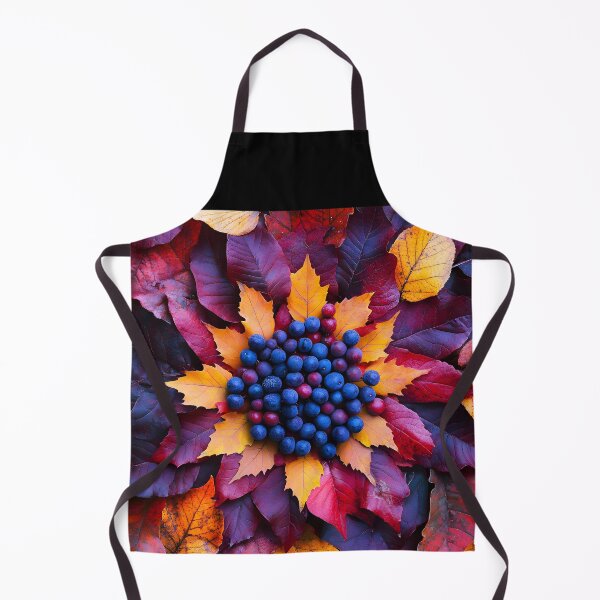 Item preview, Autumn Nature Mandala – Reddish and Yellow Leaves with Blueberries designed and sold by EmeraldeaDesign.