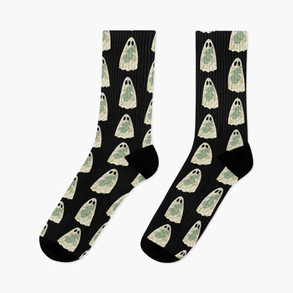 Item preview, Ghost August With Green Leaf with black background  designed and sold by missmann.