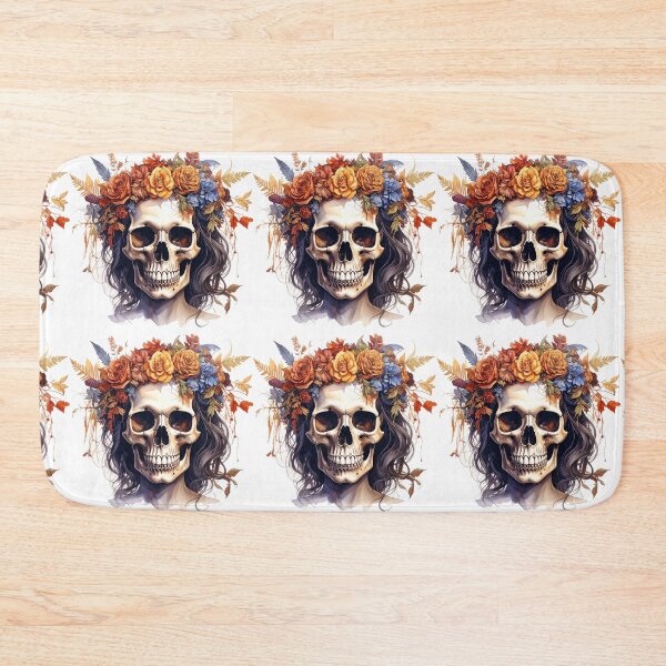 Item preview, SKULL WITH FLOWER CROWN designed and sold by cubiask.
