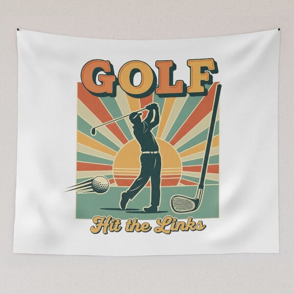 Item preview, Vintage Golf - Golfer with sunset designed and sold by ZuriRetroPrints.