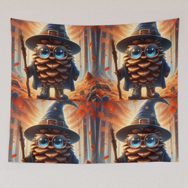 Item preview, Pinecone Wizard on Fantasy Forest Path  designed and sold by EmeraldeaDesign.