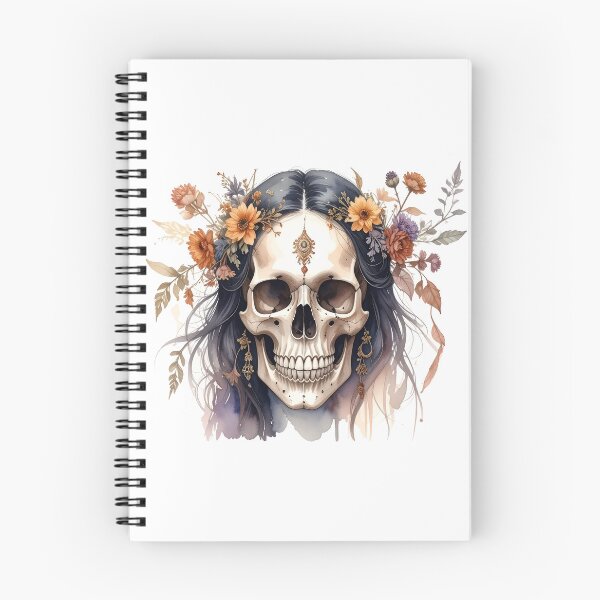 Item preview, SKULL WITH FLOWER CROWN designed and sold by cubiask.
