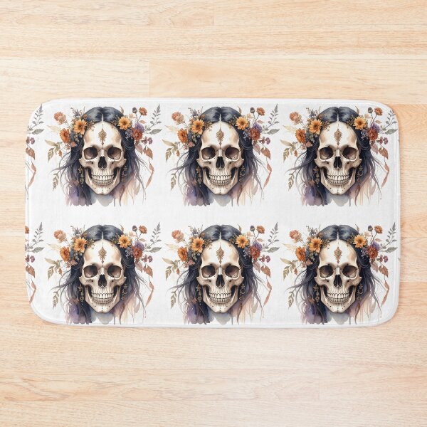 Item preview, SKULL WITH FLOWER CROWN designed and sold by cubiask.