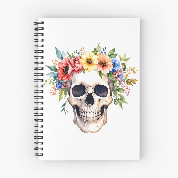 Item preview, SKULL WITH FLOWER CROWN designed and sold by cubiask.