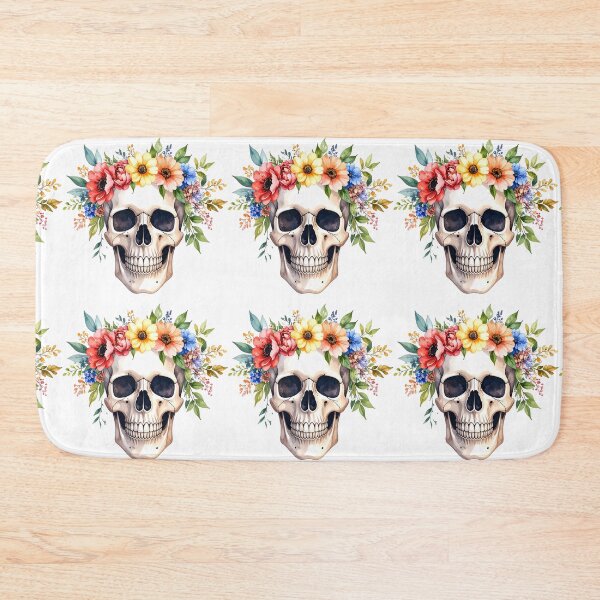 Item preview, SKULL WITH FLOWER CROWN designed and sold by cubiask.