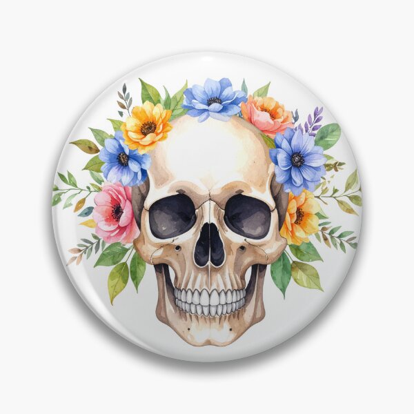 Item preview, SKULL WITH FLOWER CROWN designed and sold by cubiask.