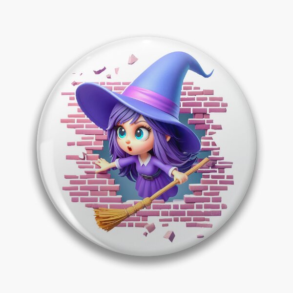 Aperçu de l'œuvre Conception mignonne de sorcière d'Halloween en 3D créée et vendue par SideKickCreates.