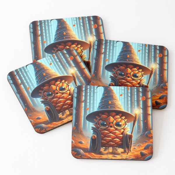 Item preview, Autumn Pinecone Wizard with Magical Forest Staff designed and sold by EmeraldeaDesign.