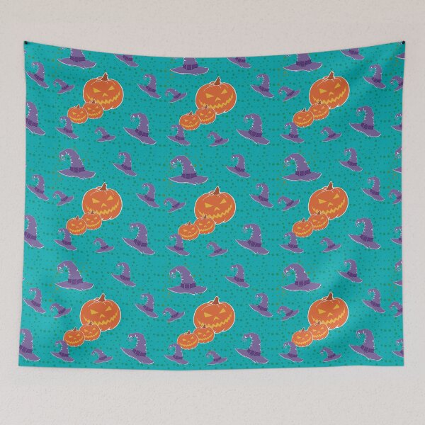 Item preview, Halloween Pattern with Pumpkins and Witch Hats – Spooky and Fun Design designed and sold by Martapp.