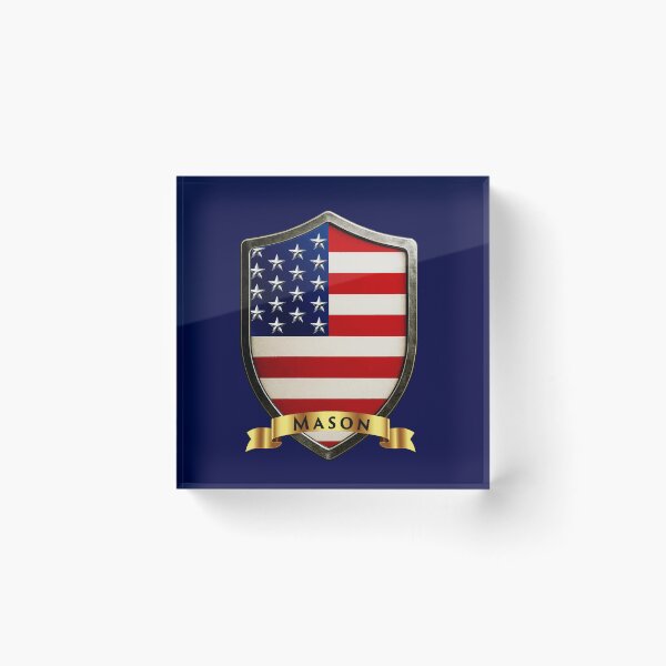 Artikelvorschau, Mason Family USA Schild, Stars & Stripes Heritage Crest entworfen und verkauft von Highlandkings.